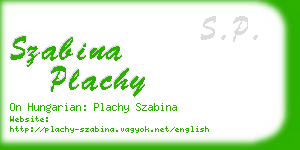 szabina plachy business card